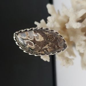 New Turtella Fossil Ring, Stamped 925, Sz.8